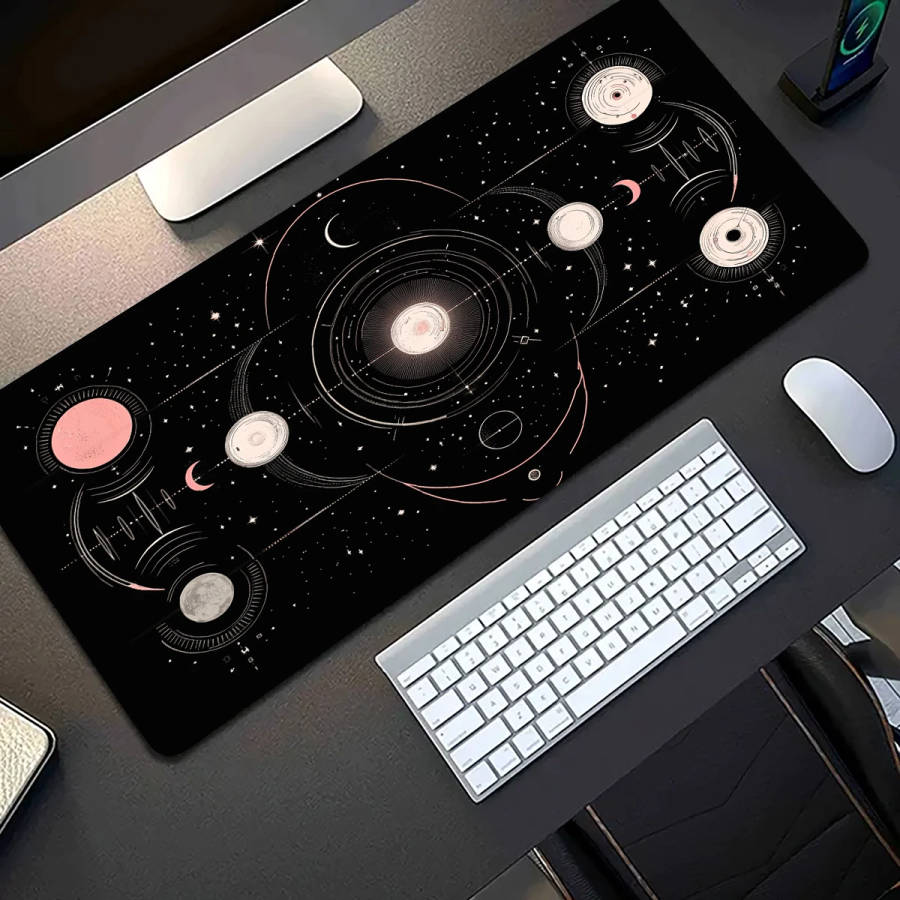 1pc 30x60cm Mystical Universe Planet Pattern Mouse Pad Waterproof Non-slip Washable