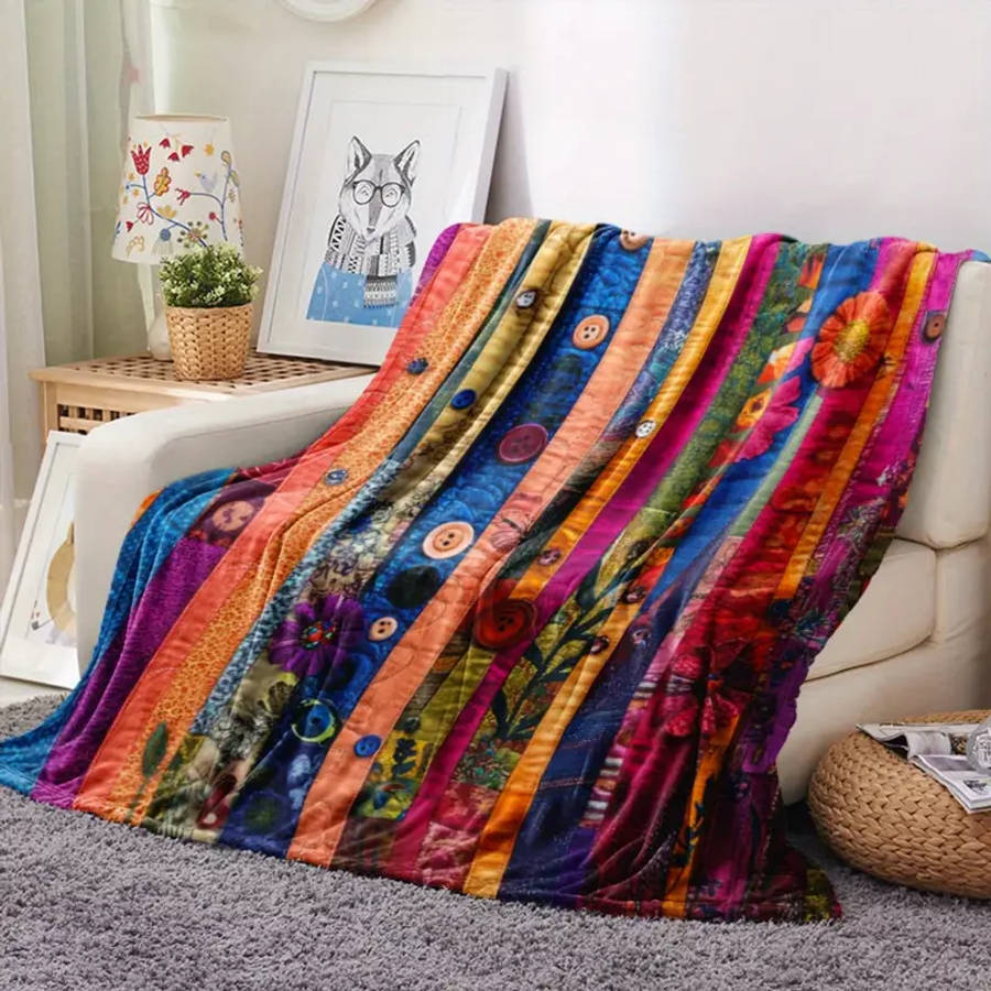 1 Bohemian Patchwork Quilt Blanket 130*150cm