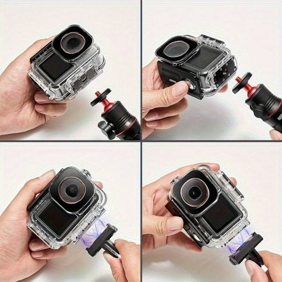 5pro 4 3 protective case high quality shockproof clear transparent hard shell with mounting holes screws for action camera accessories secure screw mount details 9