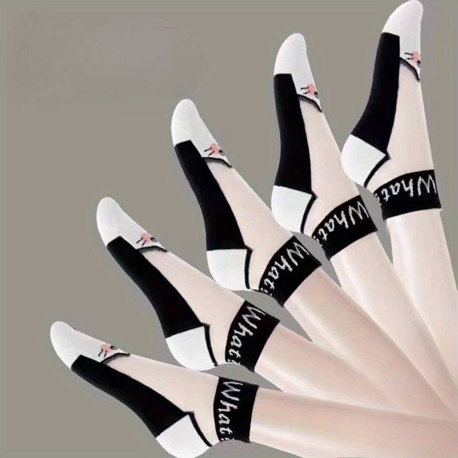 5 Pairs Mixed Color One Size High Elastic Socks