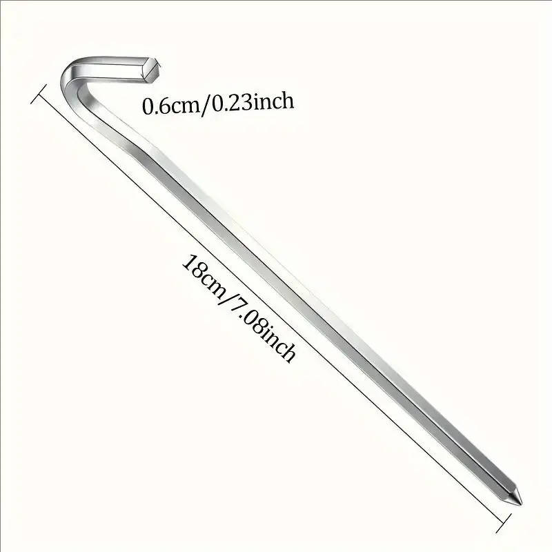 8 Pieces Metal Heavy Duty Tent Pegs with Hooks