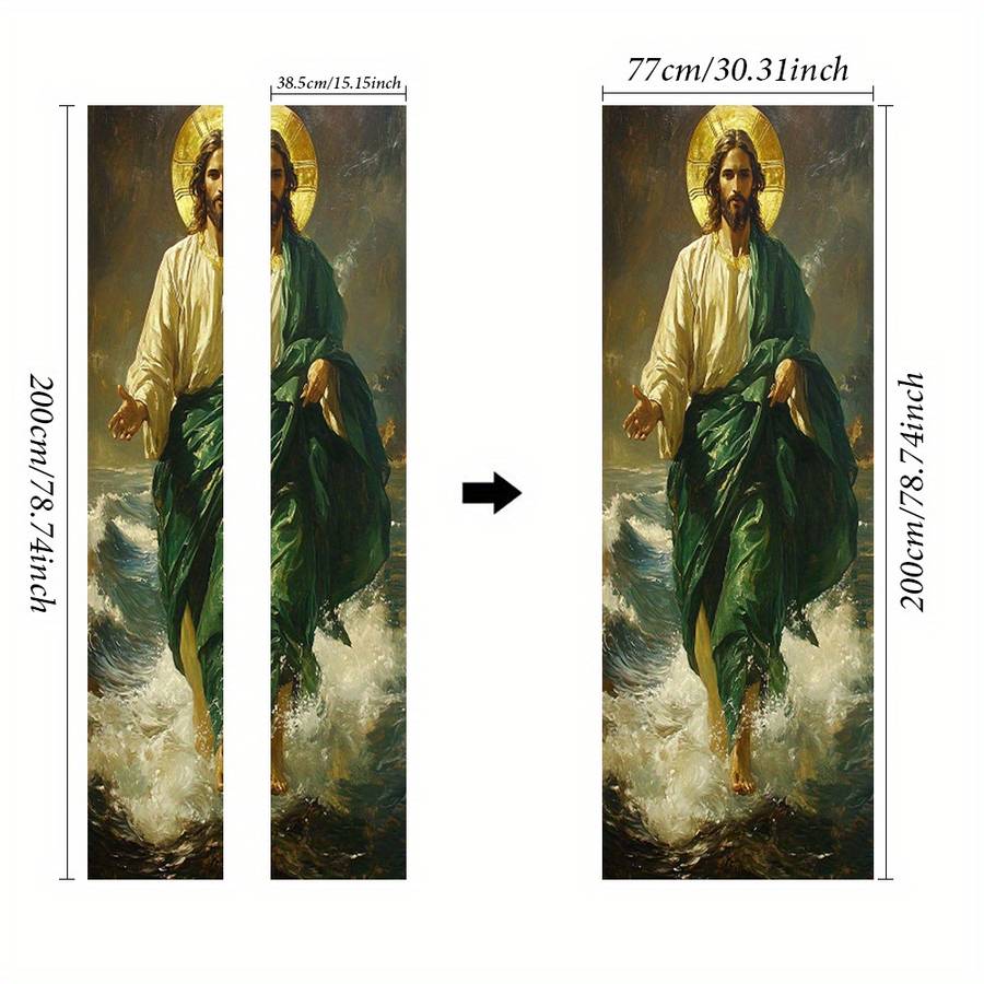 1pc 76.96x199.9cm Jesus Christian Themed Stickers