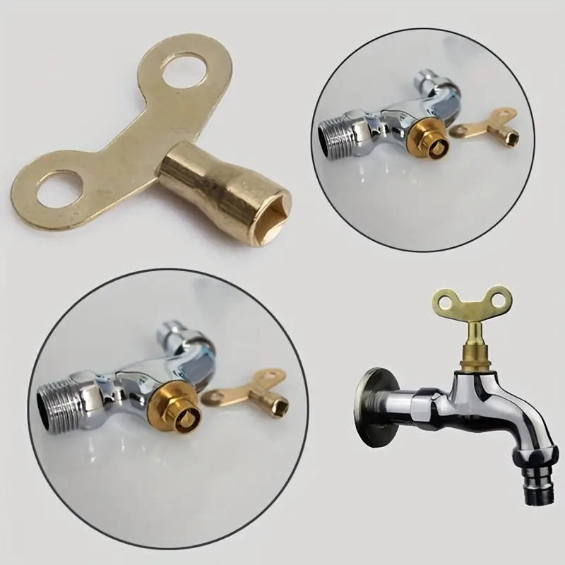1pc Durable Metal Radiator Key Versatile Plumbing Tool for Air Valves Water Taps