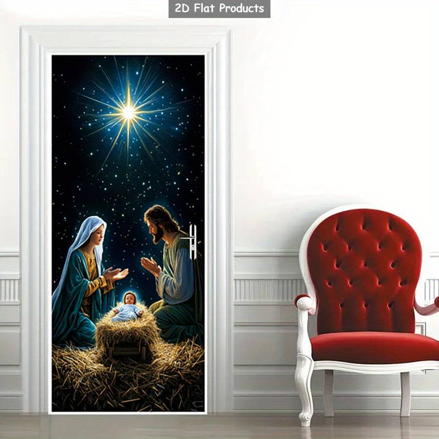 1pc 76.96x199.9cm Jesus Christian Themed Stickers