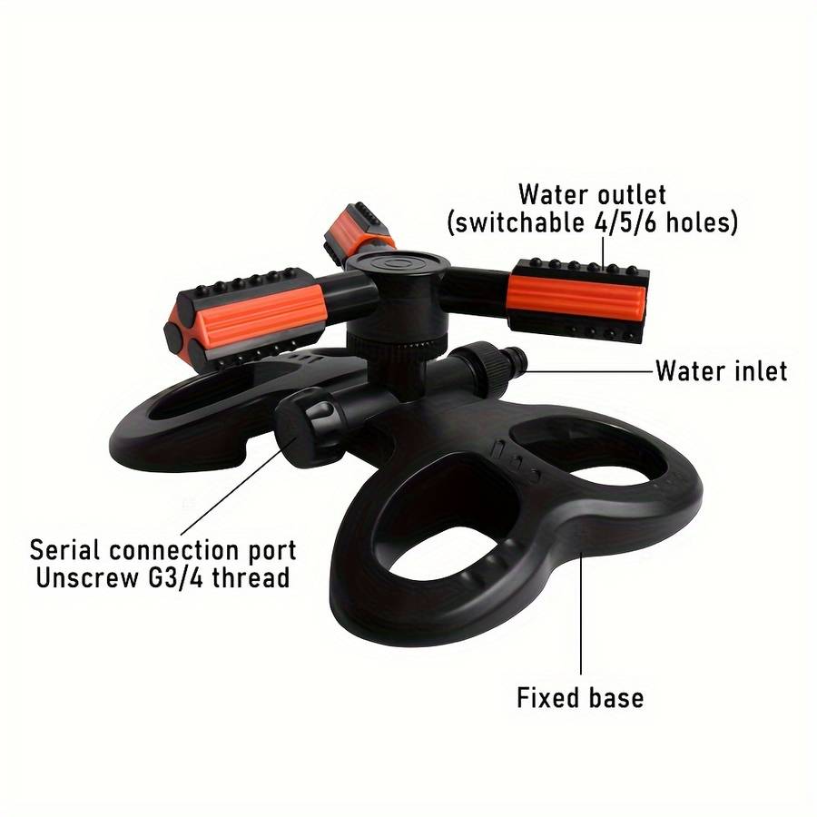 1Pc Rotating Garden Sprinkler System With Adjustable Nozzle