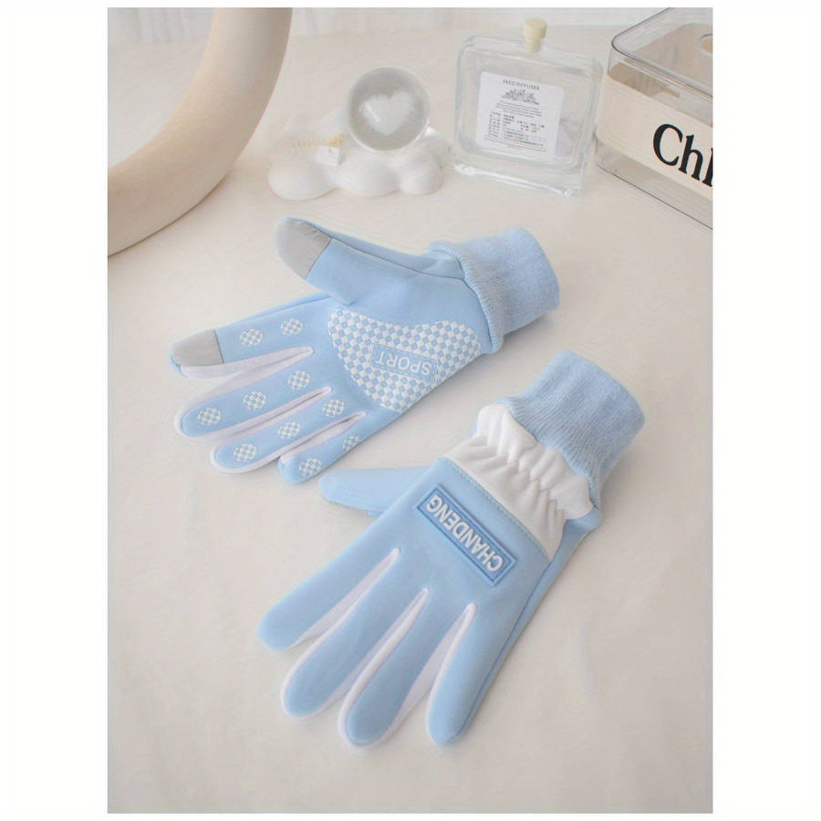 1 Pair Blue Recommended For 7 To 15 Years Old Warm Gloves