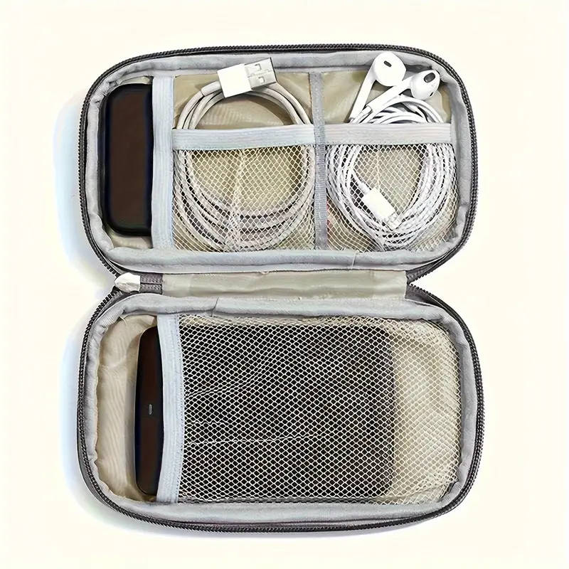 1Pc Elegant Nylon Storage Bag For Mobile Phone Chargers And Digital Accessories