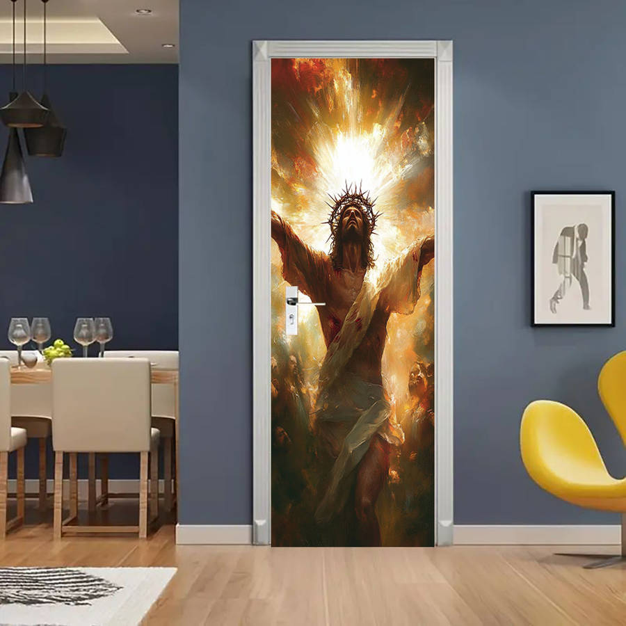 1pc 76.96x199.9cm Jesus Christian Themed Stickers