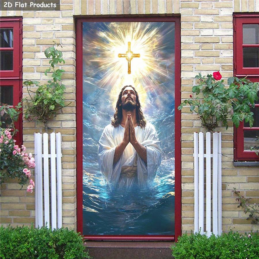 1pc 95.0x214.88cm Jesus Christian Themed Stickers