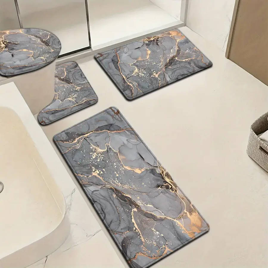 4-Piece Marble Bath Mat