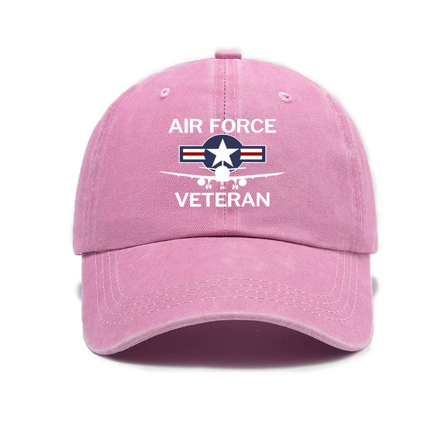 1pc Minimalist Adjustable Baseball Cap with Air Force Veteran Embroidery Sun Protection Casual