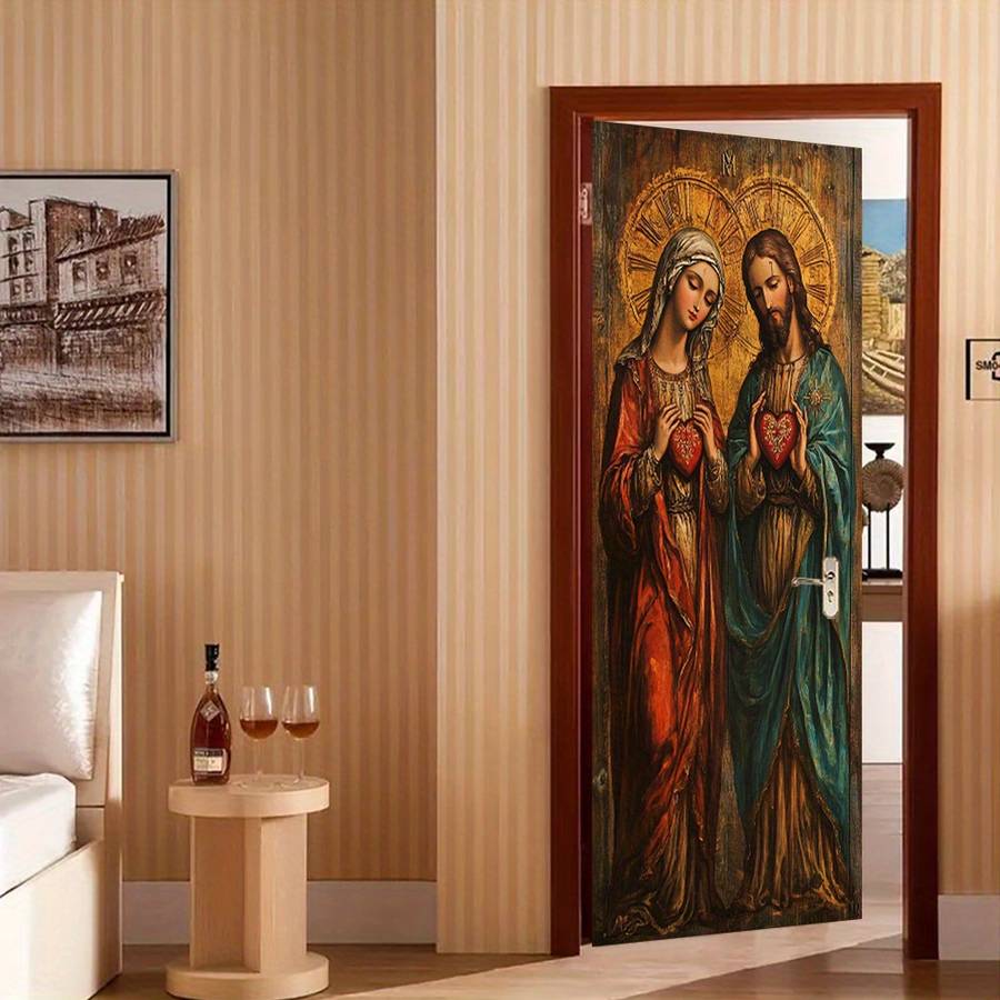 1pc 95.0x209.8cm Jesus Christian Themed Stickers