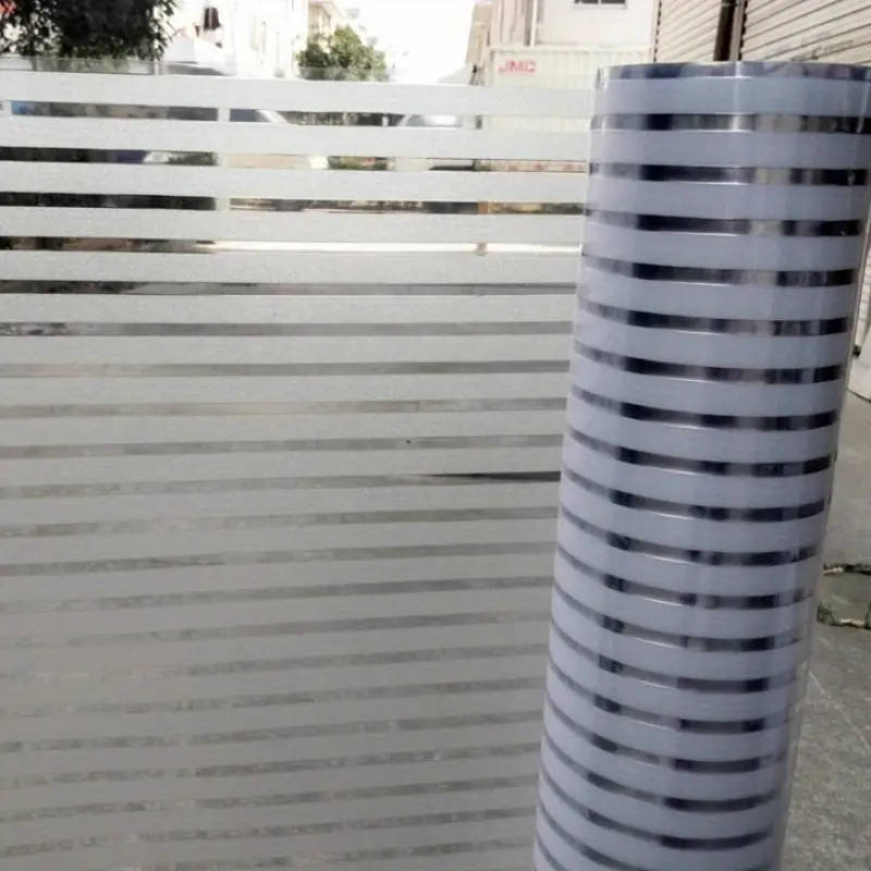 Frosted Stripe Privacy Window Film With Static Adhesive 30cm*3m