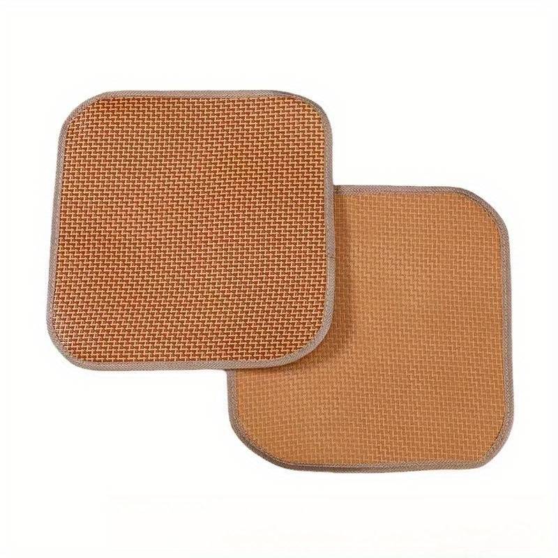 1piece Artificial Jade Rice Straw Mat Double Sided Cooling Pad Width 30x Length 30