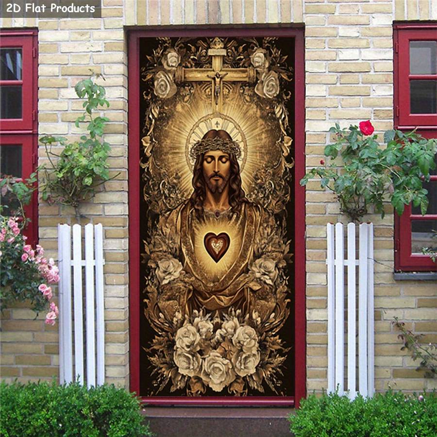 1pc 95.0x209.8cm Jesus Christian Themed Stickers