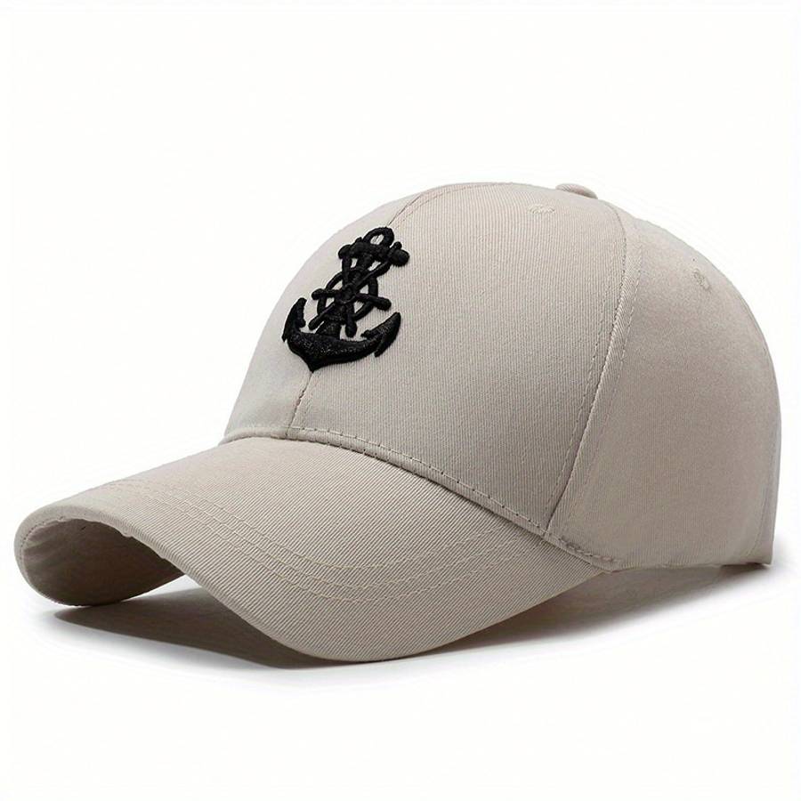 Anchor Baseball Cap Trendy Nautical Design Breathable Polyester Sun Protection Available I