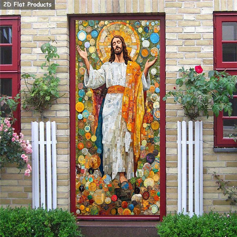 1pc 76.96x199.9cm Jesus Christian Themed Stickers