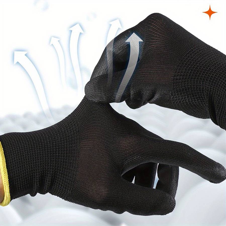 7 Pairs Black Size M Multi Purpose Work Gloves