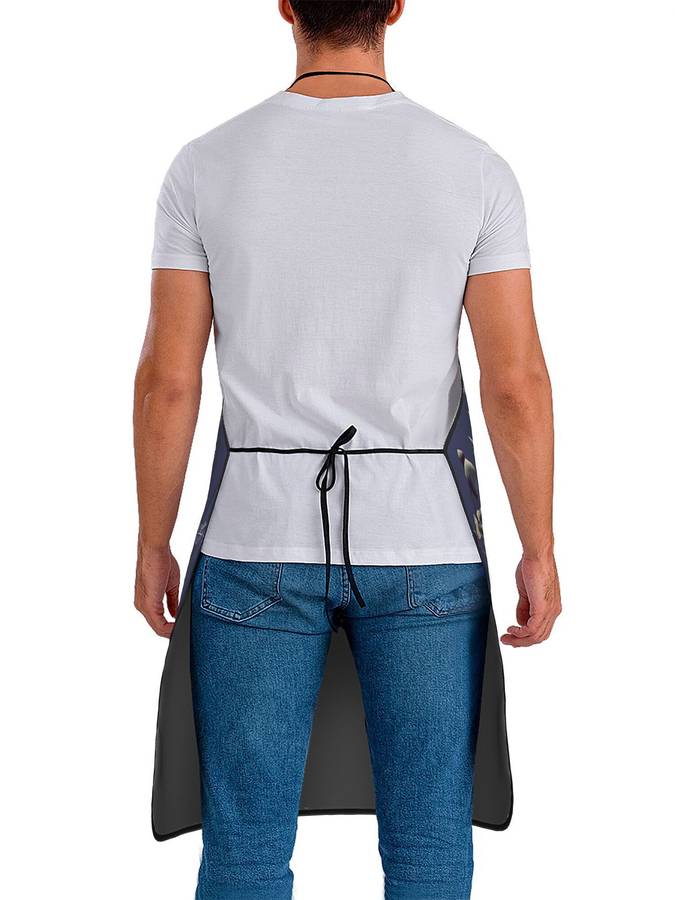 1pc Vintage-Style Fish Pattern Apron for Chefs BBQ Enthusiasts Durable 100% Polyester Easy-Car