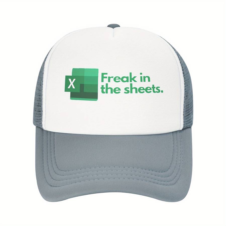 1pc Freak In The Sheets Humorous Baseball Cap Lightweight Breathable Mesh Trucker Hat Adjusta