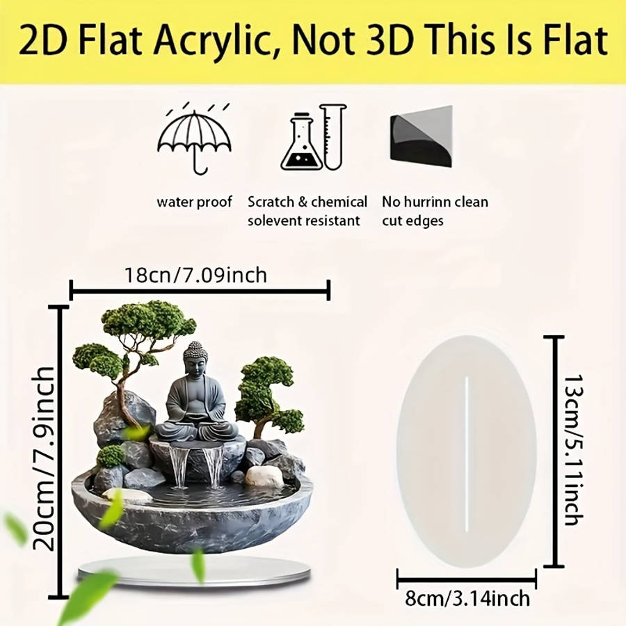 1pc 2D Flat One piece  acrylic desktop ornament elegant acrylic Guanyin