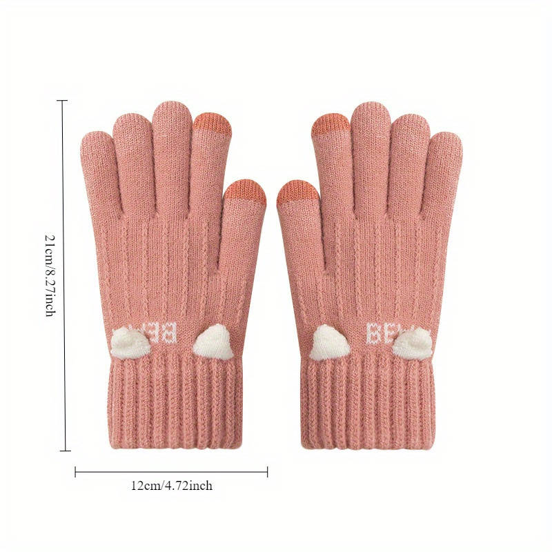 1 Pair Black Warm Gloves