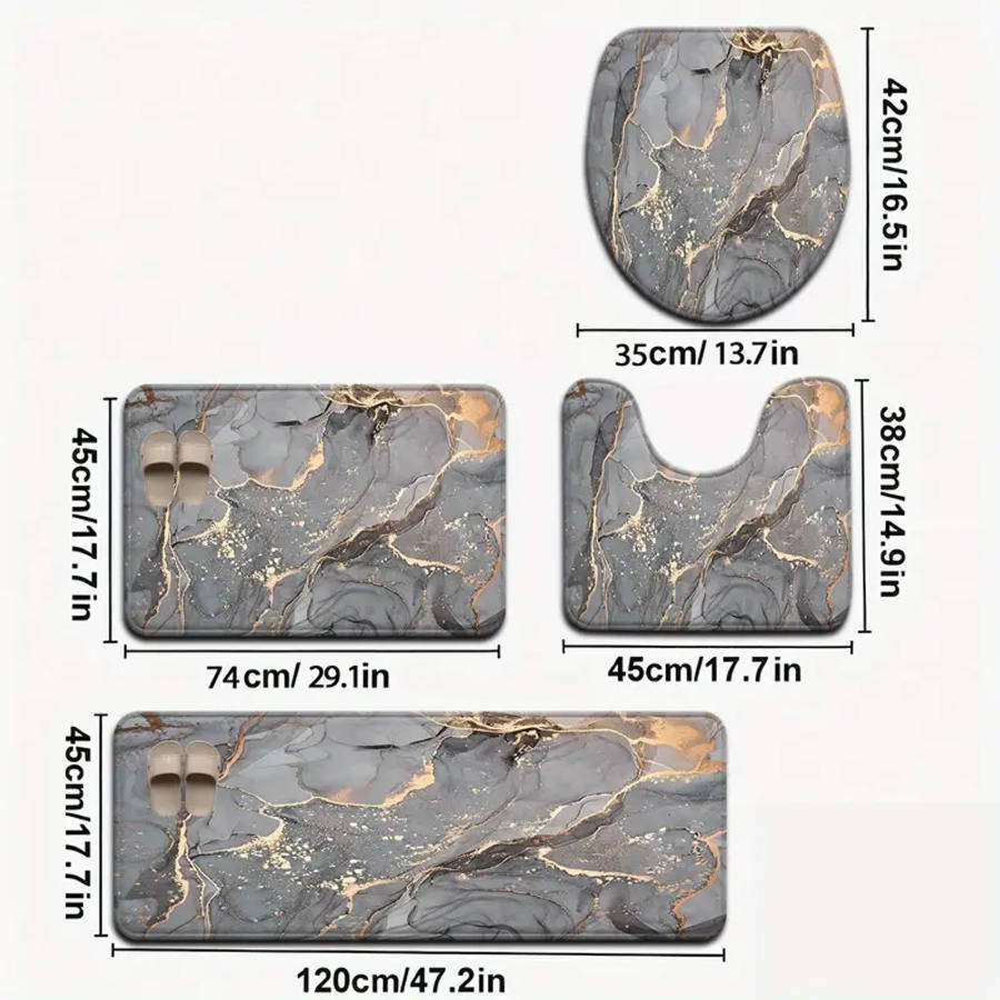 4-Piece Marble Bath Mat
