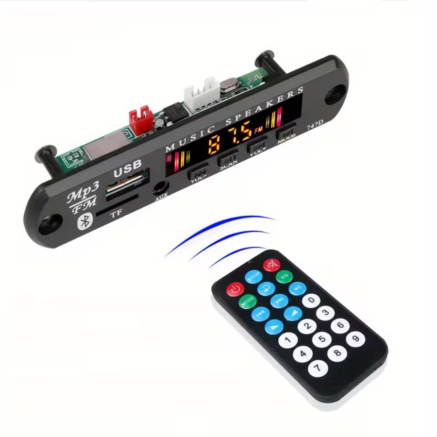 9v 12v mp3 wma decoder board usb aux tf fm radio bluetooth 5 0 wireless   music player module with remote control Product details 0