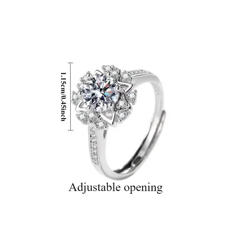 925 Sterling Silver Fashionable Snowflake Zirconia Ring