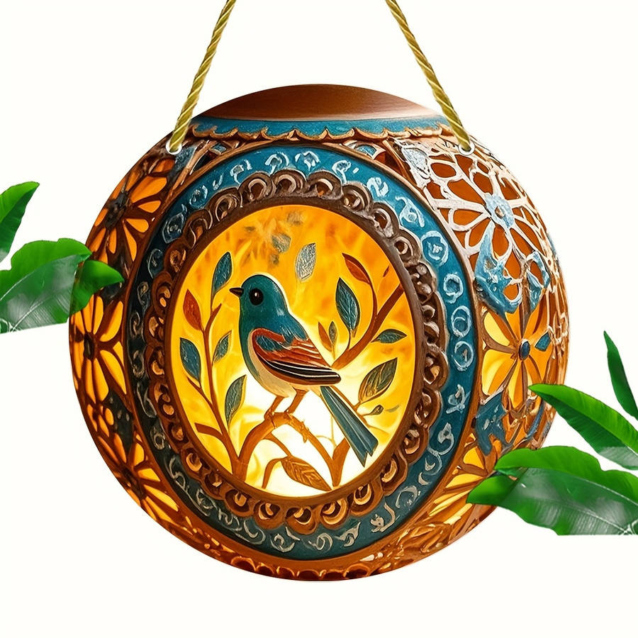 2D Flat Bohemian Style Vintage Acrylic Lantern 20.32X20.32 Cm Clear Round Hanging L
