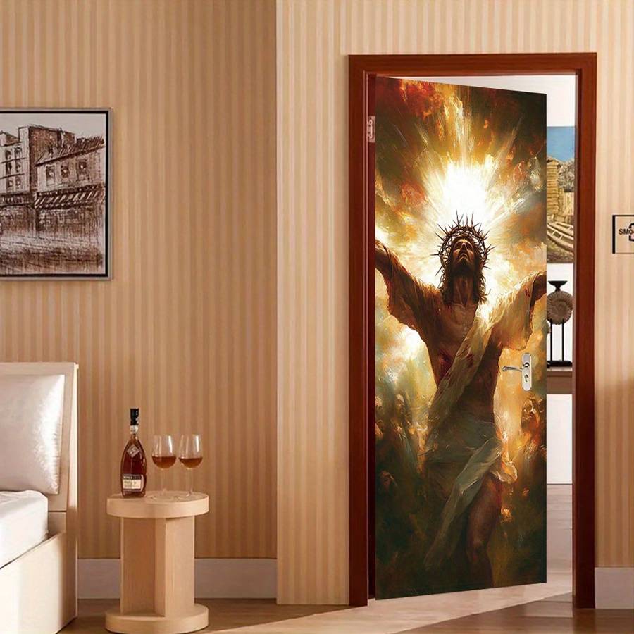 1pc 76.96x199.9cm Jesus Christian Themed Stickers