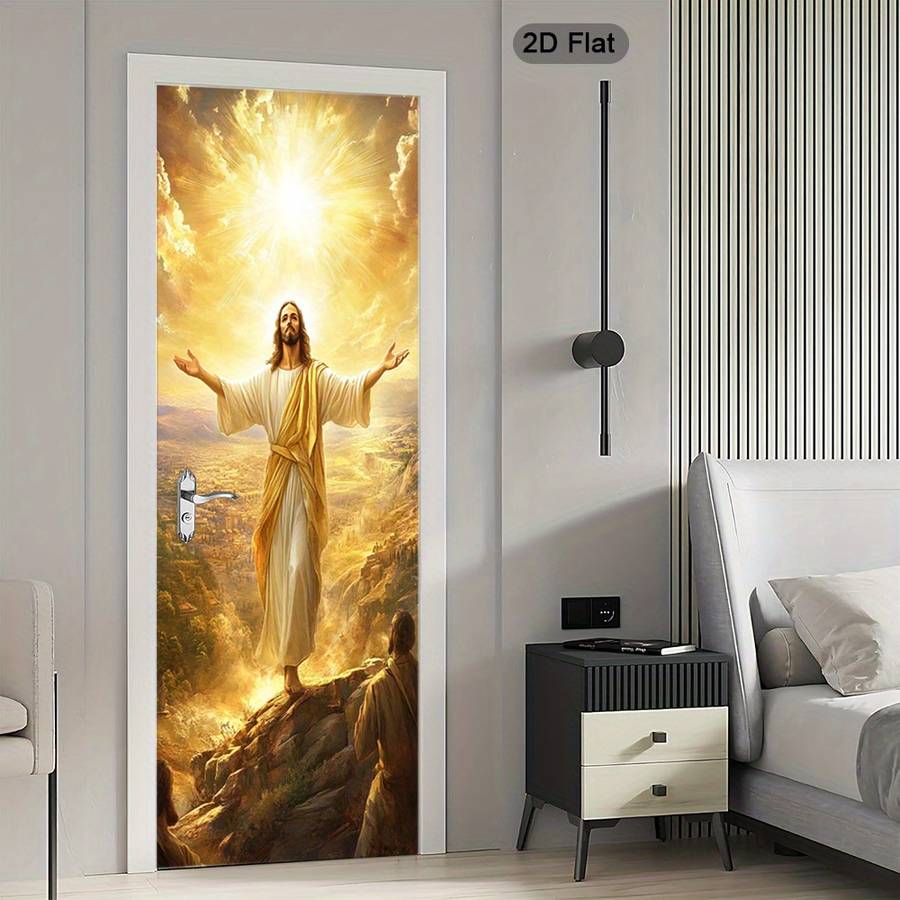1pc 37.4x84.6 inches   95x215 cm   Jesus Christian Themed Stickers