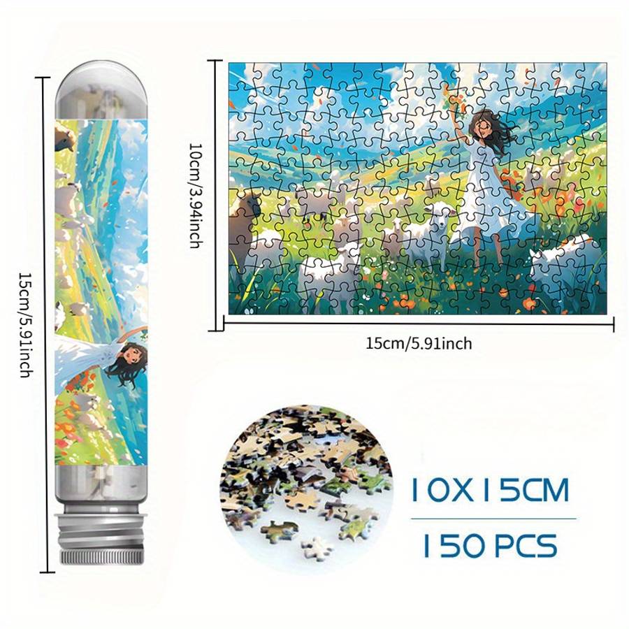 150pcs Mini Test Tube Puzzle for Adults Relax Brain Teaser with Scenic Landscape