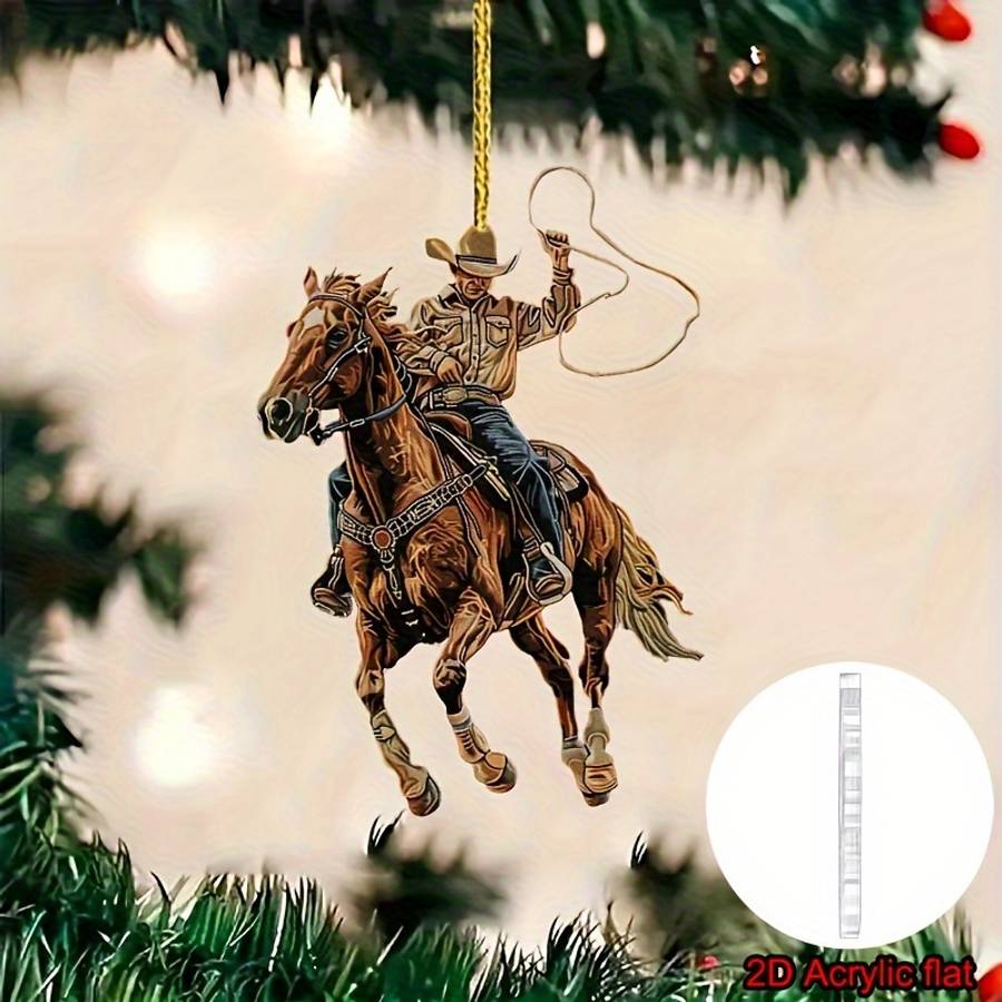 2D Flat Car Hanging Decorations Cute Riding Cowboy