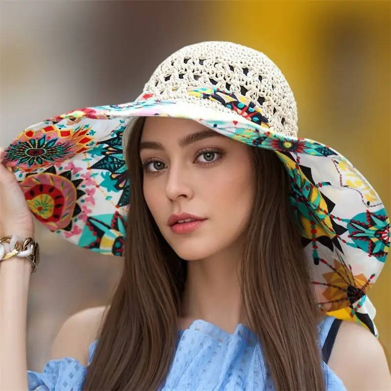 Women's Spring And Summer Ethnic Style Straw Sun Hat Coffee 2