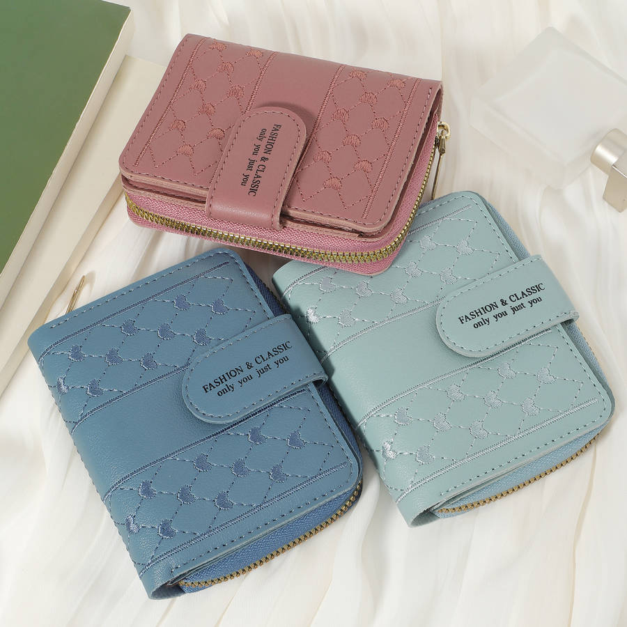1pc Fashionable Women'S Short Wallets High-Quality Credit Card Storage Bags Multi-Slot Design wi