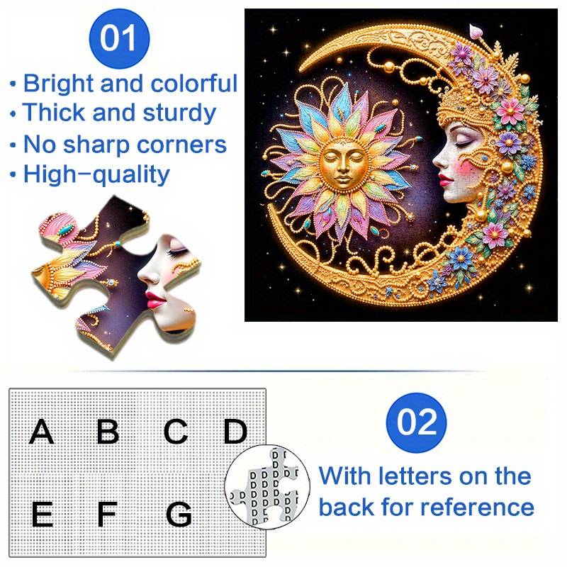 1000pcs Moon and Sun Jigsaw Puzzle Intricate Floral Design Scratch High Quality