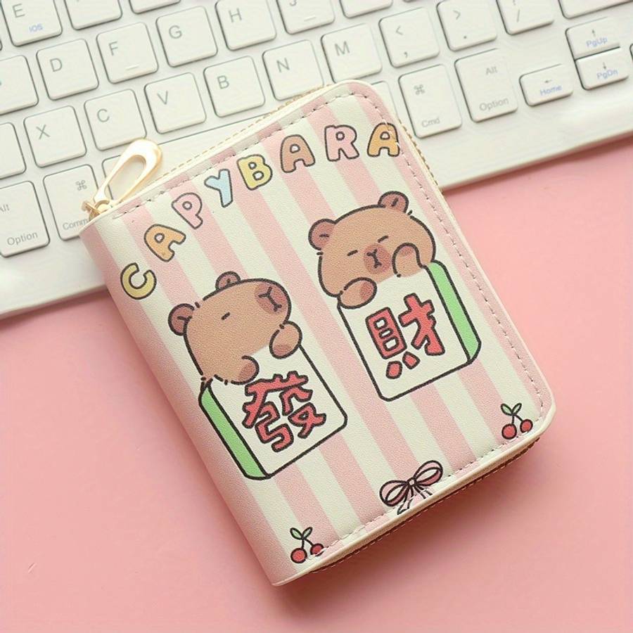 Capybara Cartoon Compact Wallet
