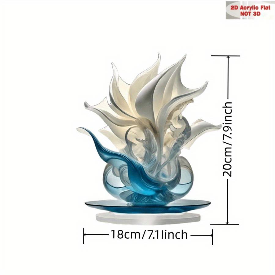 1pc 2D Flat  Elegant Bohemian Acrylic Lily Vase  Print Vibrant Floral Design Desktop Deco