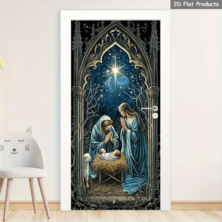 1pc 95.0x209.8cm Jesus Christian Themed Stickers
