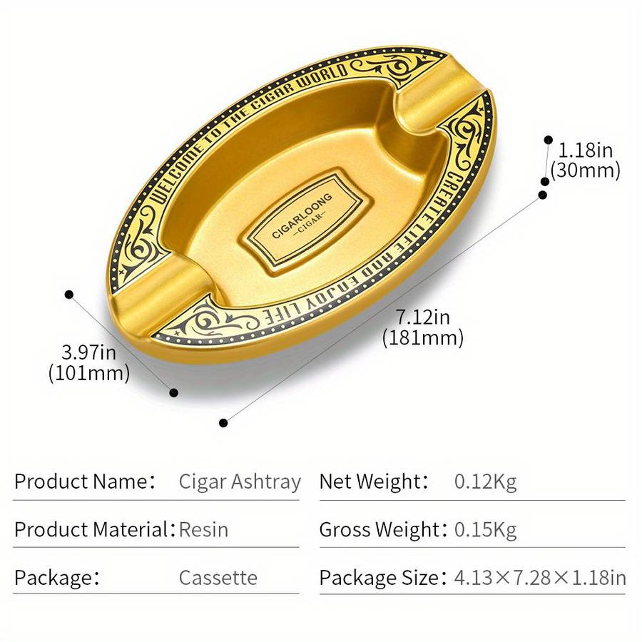 1pc Elegant Cigar Ashtrays with Intricate Designs Large Portable Decorative Snow Cigar Holder f