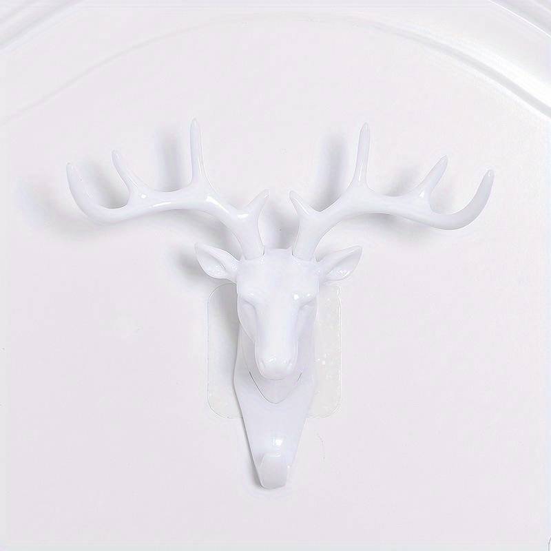 Deer Antler Wall Hook  Black Plastic  Easy-to-Install No-Drill Key Holder  Stylish  Fu