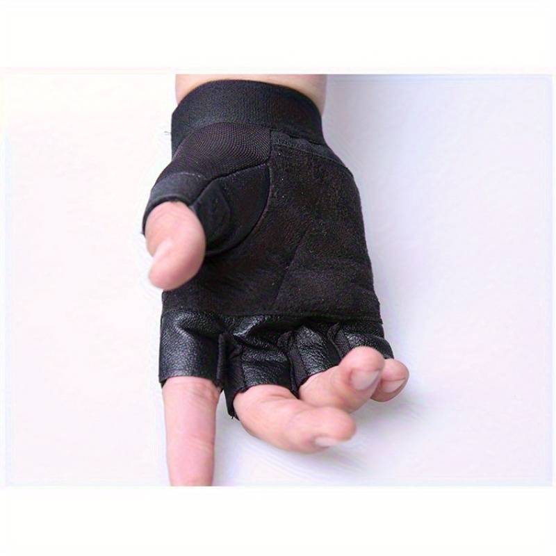 1 Pair Black PU One Size Outdoor Sports Gloves