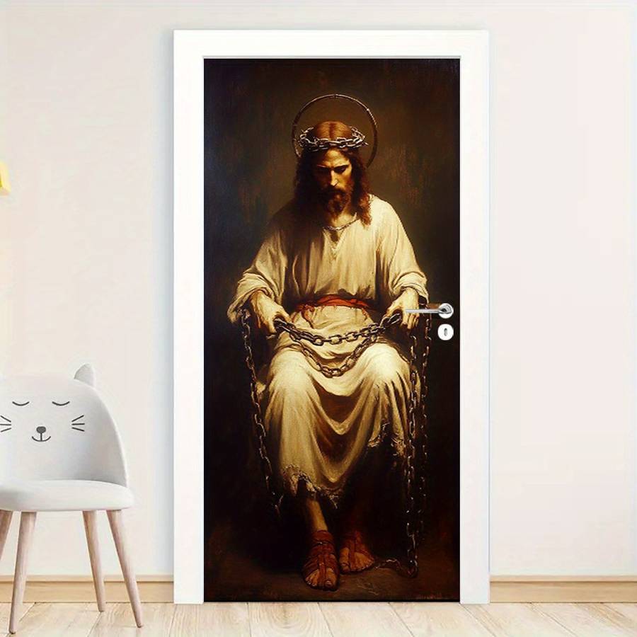 1pc 76.96x199.9cm Jesus Christian Themed Stickers