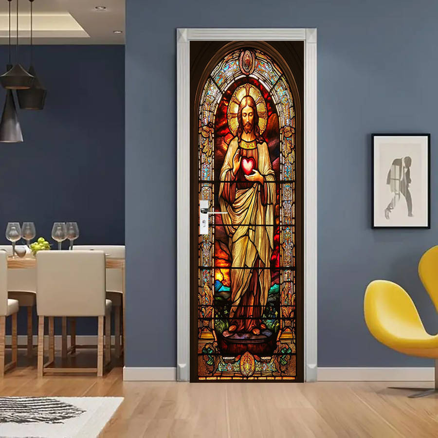 1pc 76.96x199.9cm Jesus Christian Themed Stickers