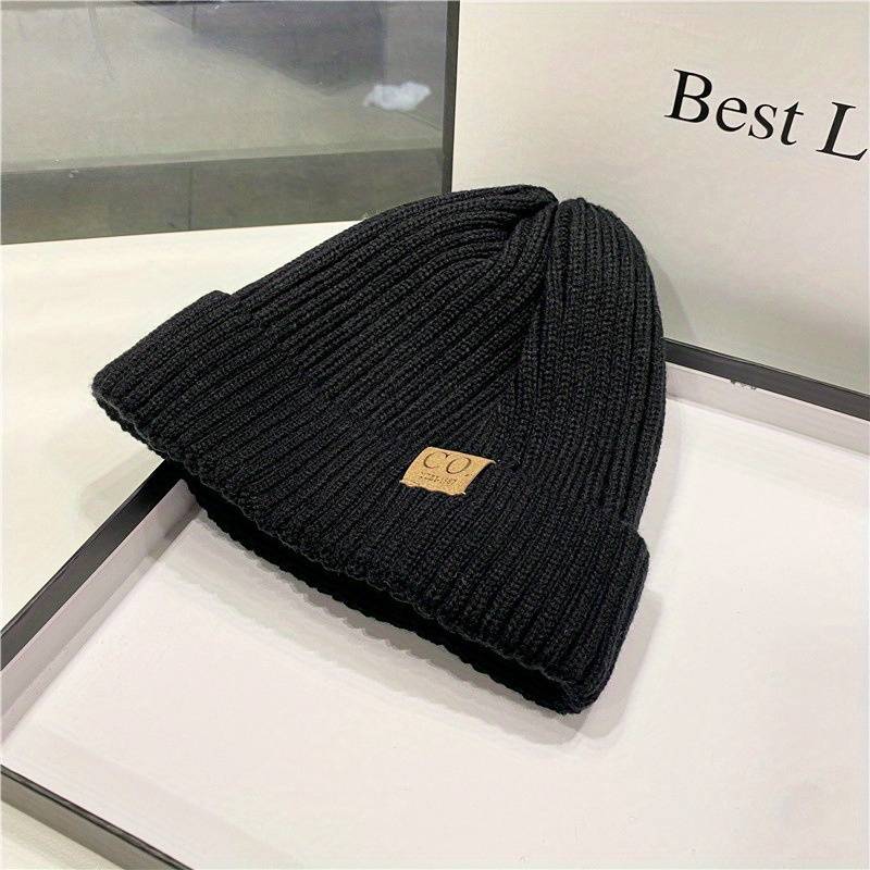 1pc Winter Warmth Plus Velvet Beanie Hat for Men Thickened Ear Protection Knit Cap 100% Polye