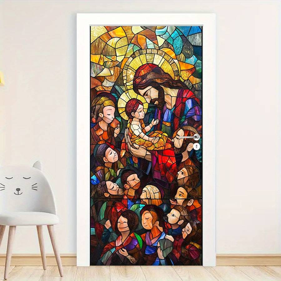 1pc 95.0x209.8cm Jesus Christian Themed Stickers