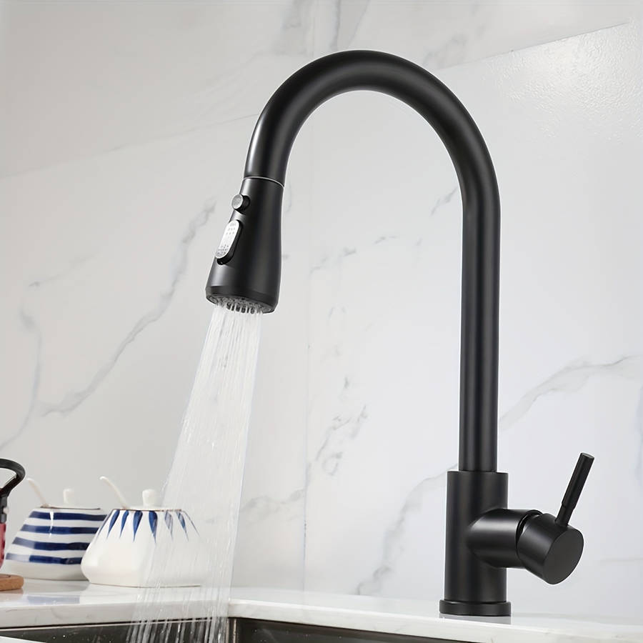 1 Piece Stainless Steel Pull Out Spray Kitchen Faucet