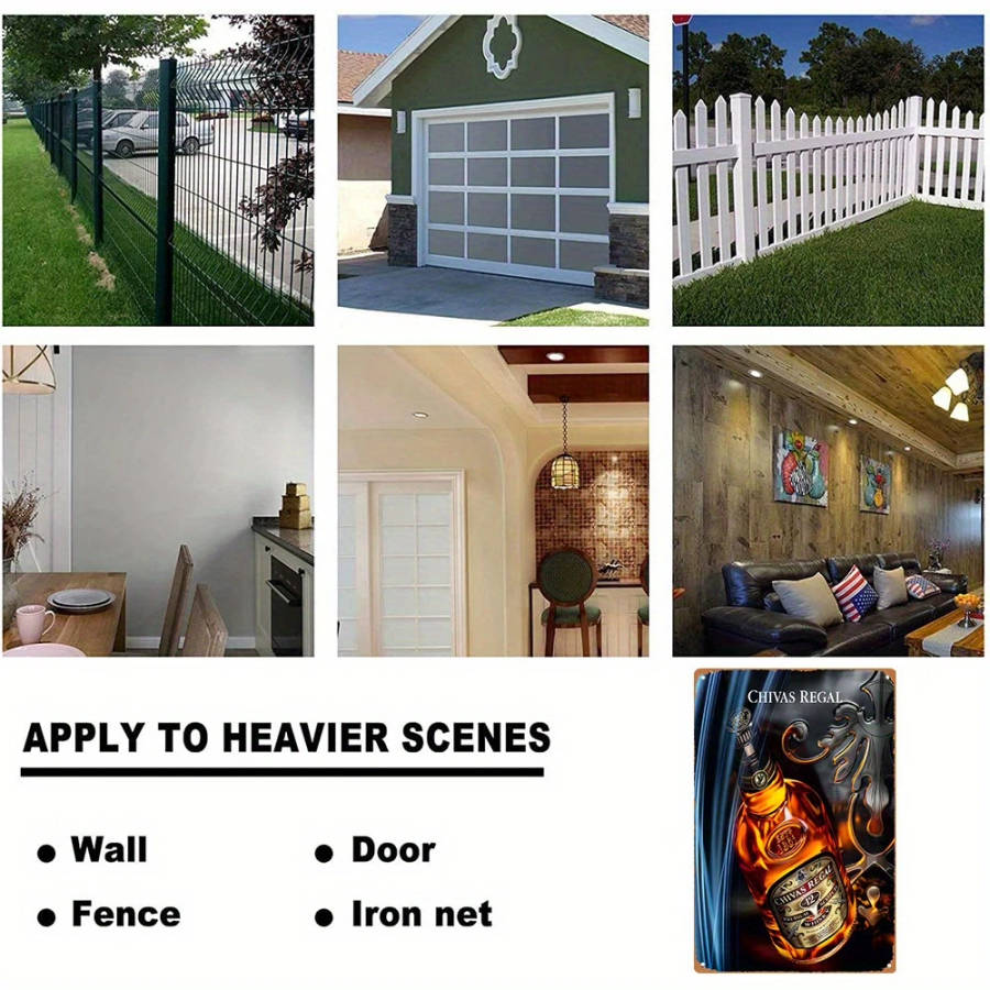 1pc 2D Flat Vintage Chivas Regal Aluminum Metal Sign 3D Artwork Waterproof Dustproof Rustic Wall Dec