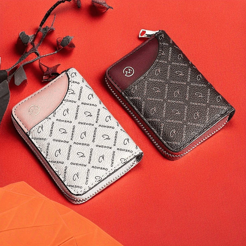 1pc Vintage-Inspired Slim RFID Blocking Wallet for Women 9 Card Slots Large Capacity Elegant Two